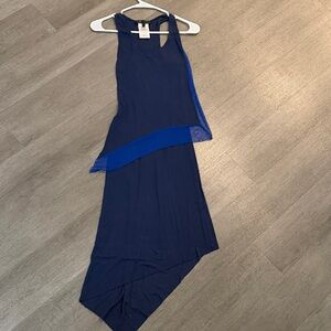 BCBGMaxAzria Navy and Blue Asymmetrical Dress